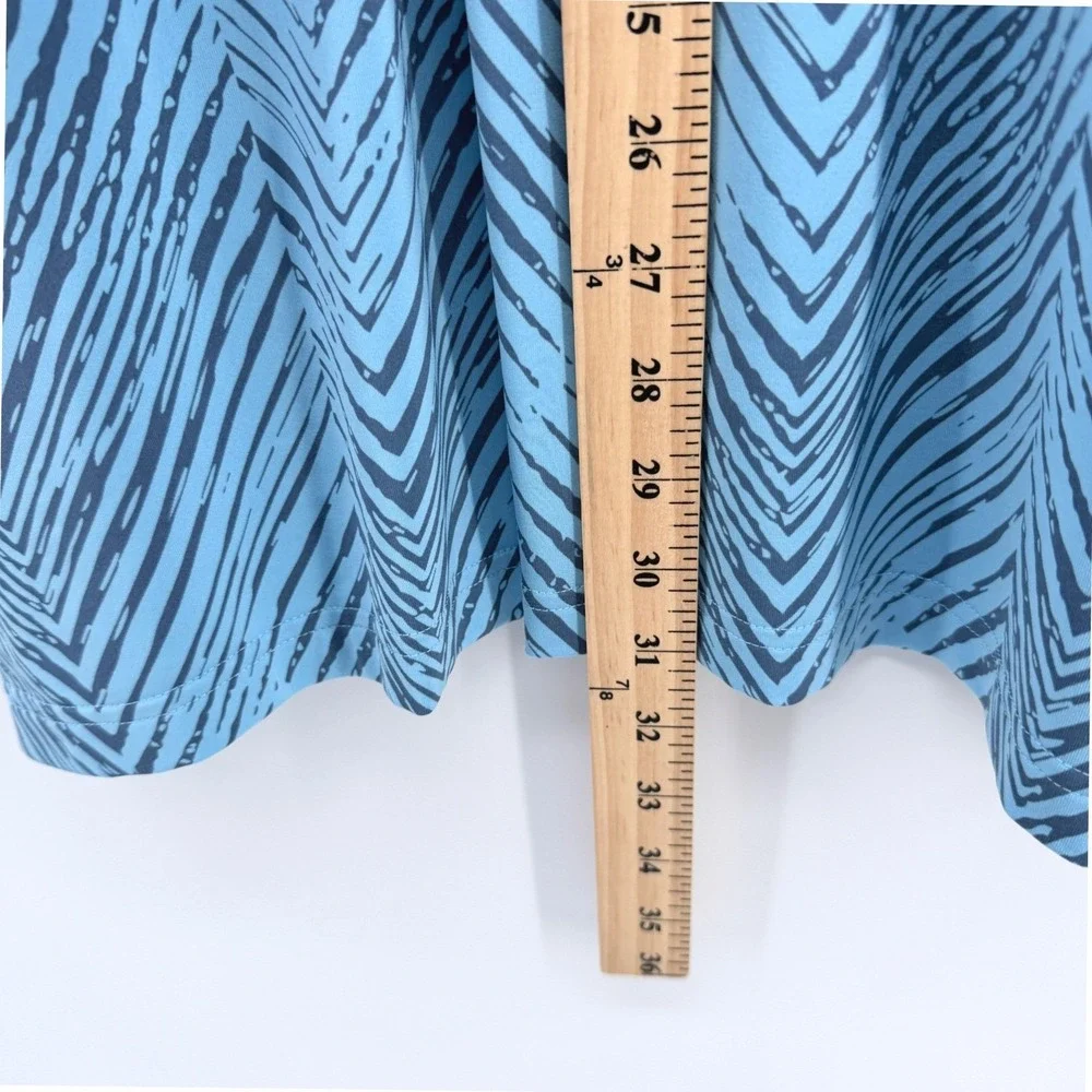Adidas Polo Shirt Mens 2XL Blue Chevron Graphic Performance Active Golf IU4390